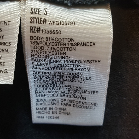 WALLFLOWER Dreamer Hoodie Denim Jean Jacket Sweater, Jr Girl Small - Picture 6 of 8